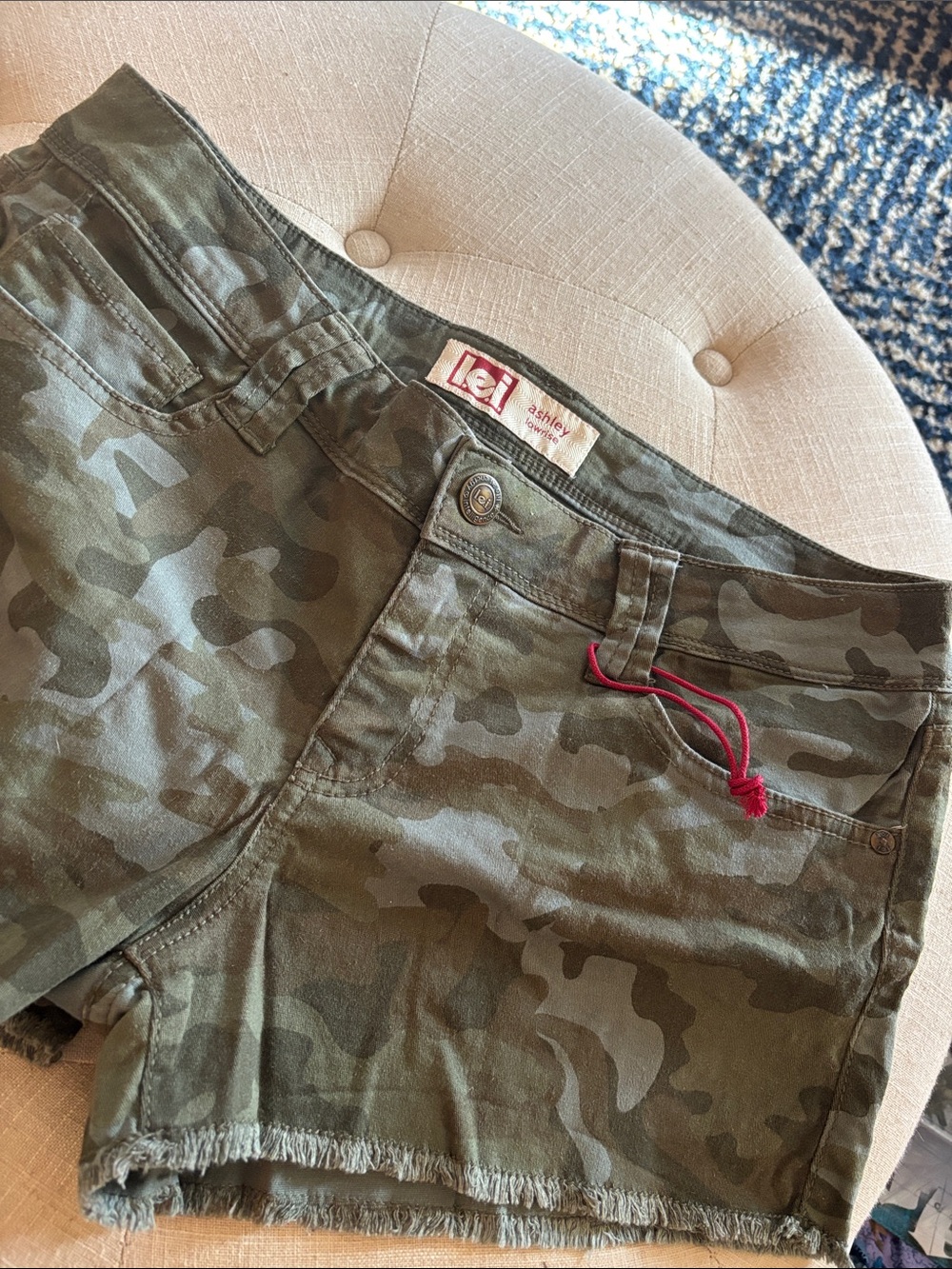 Lei Women’s Olive Green Camo Shorts